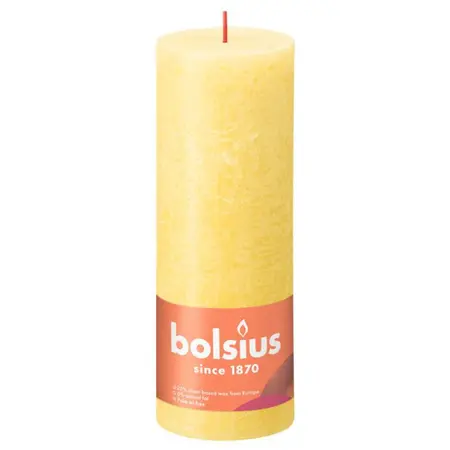 Bolsius Stompkaars Rustiek d6,8xh19cm Sunny Yellow