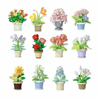 Bloemen Bouwset Plant in Pot – 365-delig – Multifunctioneel Bouwspeelgoed