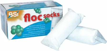 BSI Floc Socks 8×125 g – Flocculatiekousjes voor kristalhelder zwembadwater
