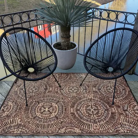 Buitenkleed 120x180cm Camel/bruin/ivoor - Blommie's Lifestyle - afbeelding 2