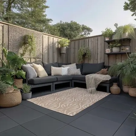 Buitenkleed 120x180cm Creme/bruin - Blommie's Lifestyle - afbeelding 2