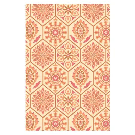 Buitenkleed 120x180cm Creme/koraal/roze - Blommie's Lifestyle