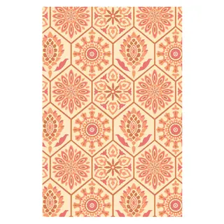 Buitenkleed 120x180cm Creme/koraal/roze - Blommie's Lifestyle