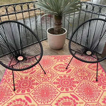 Buitenkleed 120x180cm Creme/koraal/roze - Blommie's Lifestyle - afbeelding 2