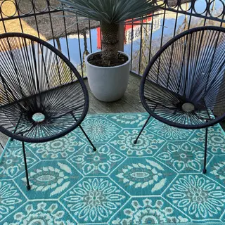 Buitenkleed 120x180cm Groen/blauw - Blommie's Lifestyle - afbeelding 2