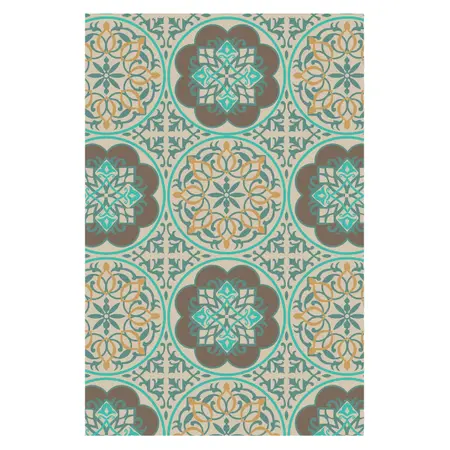 Buitenkleed 120x180cm Groen/bruin/oranje - Blommie's Lifestyle - afbeelding 1