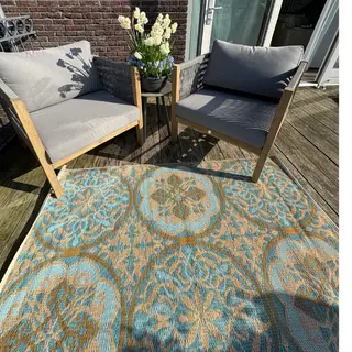 Buitenkleed 120x180cm Groen/bruin/oranje - Blommie's Lifestyle - afbeelding 3