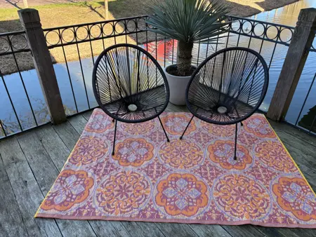 Buitenkleed 120x180cm Oranje/paars/creme - Blommie's Lifestyle - afbeelding 4