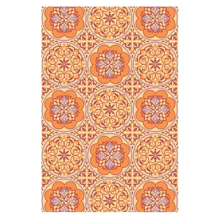 Buitenkleed 120x180cm Oranje/paars/creme - Blommie's Lifestyle