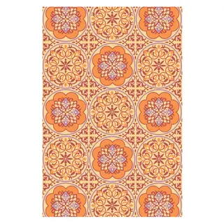 Buitenkleed 120x180cm Oranje/paars/creme - Blommie's Lifestyle