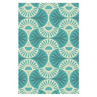 Buitenkleed 120x180cm Turqouise/creme - Blommie's Lifestyle