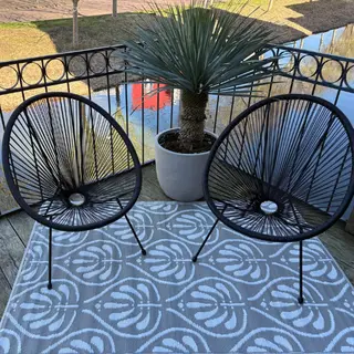 Buitenkleed 120x180cm Zilver/wit - Blommie's Lifestyle - afbeelding 2