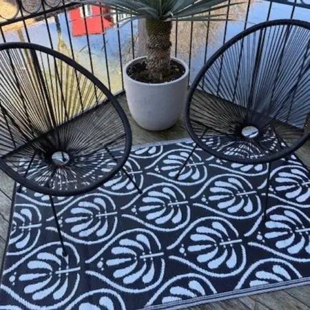 Buitenkleed 120x180cm Zwart/wit - Blommie's Lifestyle - afbeelding 3