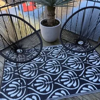 Buitenkleed 120x180cm Zwart/wit - Blommie's Lifestyle - afbeelding 3