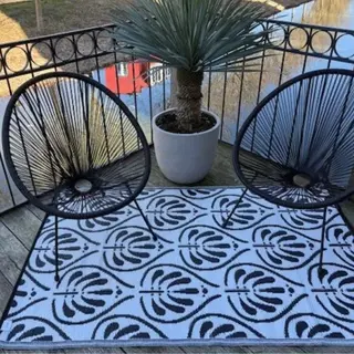 Buitenkleed 120x180cm Zwart/wit - Blommie's Lifestyle - afbeelding 4