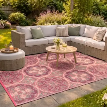Buitenkleed 180x270cm Roze/paars - afbeelding 2