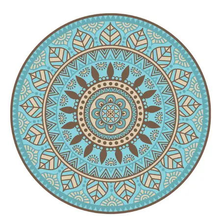 Buitenkleed D180cm Blauw/bruin/creme - Blommie's Lifestyle