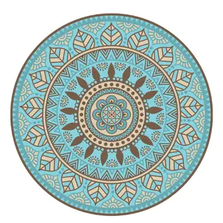 Buitenkleed D180cm Blauw/bruin/creme - Blommie's Lifestyle