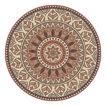 Buitenkleed D180cm Bruin/camel/ivoor - Blommie's Lifestyle