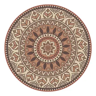 Buitenkleed D180cm Bruin/camel/ivoor - Blommie's Lifestyle