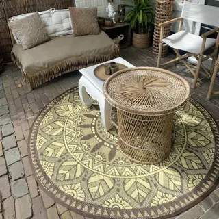 Buitenkleed D180cm Bruin/camel/ivoor - Blommie's Lifestyle - afbeelding 4