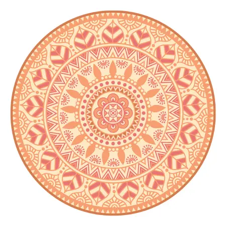 Buitenkleed D180cm Roze/koraal/creme - Blommie's Lifestyle