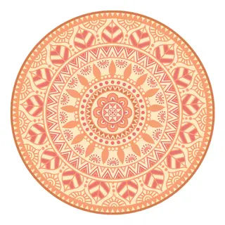 Buitenkleed D180cm Roze/koraal/creme - Blommie's Lifestyle