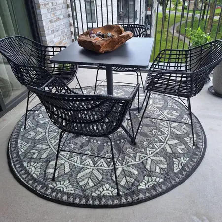 Buitenkleed D180cm Zwart/wit - Blommie's Lifestyle - afbeelding 2