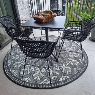 Buitenkleed D180cm Zwart/wit - Blommie's Lifestyle - afbeelding 2