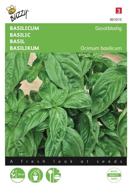 Buzzy® zaden - Basilicum Grootbladig - afbeelding 1