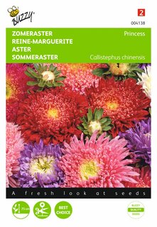 Buzzy® zaden - Callistephus, Zomeraster Prinses gemengd - afbeelding 2