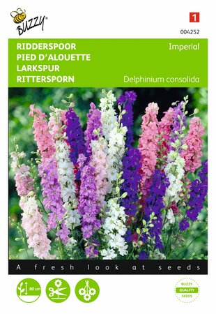 Buzzy® zaden - Delphinium, Ridderspoor Imperial gemengd - afbeelding 1