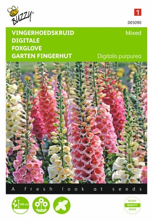 Buzzy® zaden - Digitalis, Vingerhoedskruid Gemengd - afbeelding 1