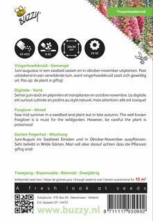 Buzzy® zaden - Digitalis, Vingerhoedskruid Gemengd - afbeelding 2