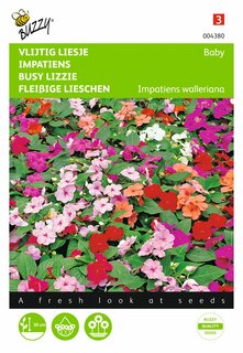 Buzzy® zaden - Impatiens, Vlijtig Liesje Baby gemengd - afbeelding 1