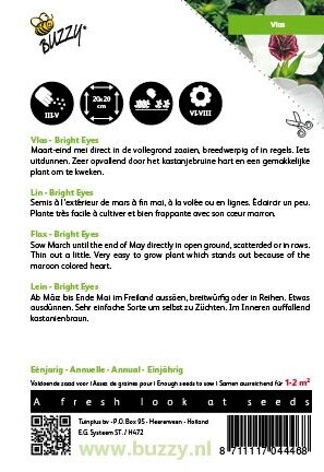 Buzzy® zaden - Linum, Vlas Bright Eyes - afbeelding 2