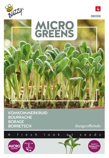 Buzzy® zaden - Microgreens, Borage (komkommerkruid) - afbeelding 1