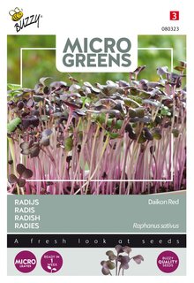 Buzzy® zaden - Microgreens, Radijs Rode Daikon - afbeelding 1