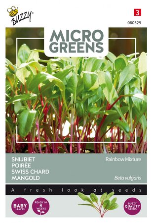 Buzzy® zaden - Microgreens, Snijbiet Regenboogmengsel - afbeelding 1