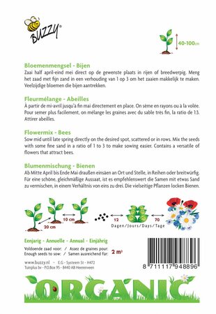 Buzzy® zaden - Organic Bloemenmengsel Bijen (BIO) - afbeelding 4