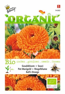 Buzzy® zaden - Organic Calendula, Goudsbloem Ball's Orange  (BIO) - afbeelding 4