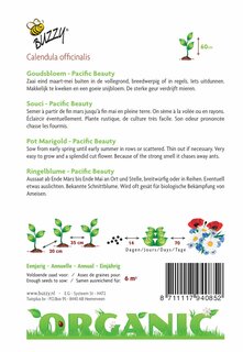 Buzzy® zaden - Organic Calendula, Goudsbloem Pacific Beauty (BIO) - afbeelding 2