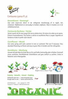 Buzzy® zaden - Organic Centaurea, Korenbloem gemengd  (BIO) - afbeelding 2
