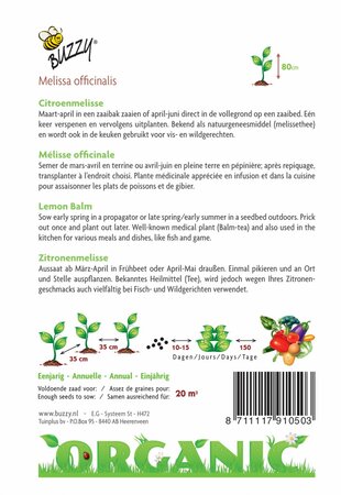 Buzzy® zaden - Organic Citroenmelisse  (BIO) - afbeelding 4