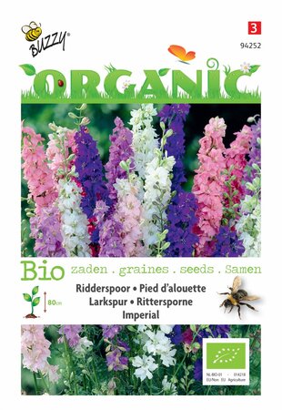 Buzzy® zaden - Organic Delphinium, Ridderspoor Imperial (BIO) - afbeelding 3