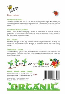 Buzzy® zaden - Organic Doperwt Karina  (BIO) - afbeelding 2