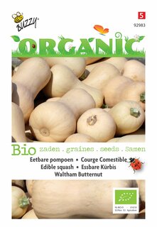 Buzzy® zaden - Organic Eetbare Pompoen Waltham Butternut  (BIO) - afbeelding 1