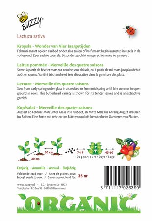 Buzzy® zaden - Organic Kropsla Wonder van Vier Jaargetijden  (BIO) - afbeelding 2