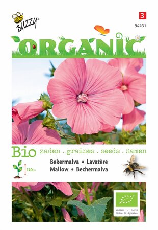 Buzzy® zaden - Organic Lavatera, Bekermalva rose/rood  (BIO) - afbeelding 1