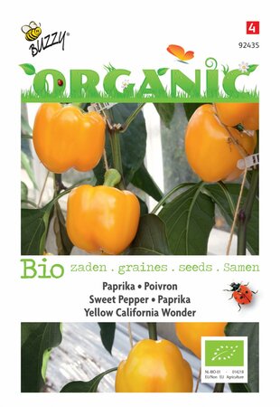 Buzzy® zaden - Organic Paprika Yellow California Wonder (BIO) - afbeelding 1